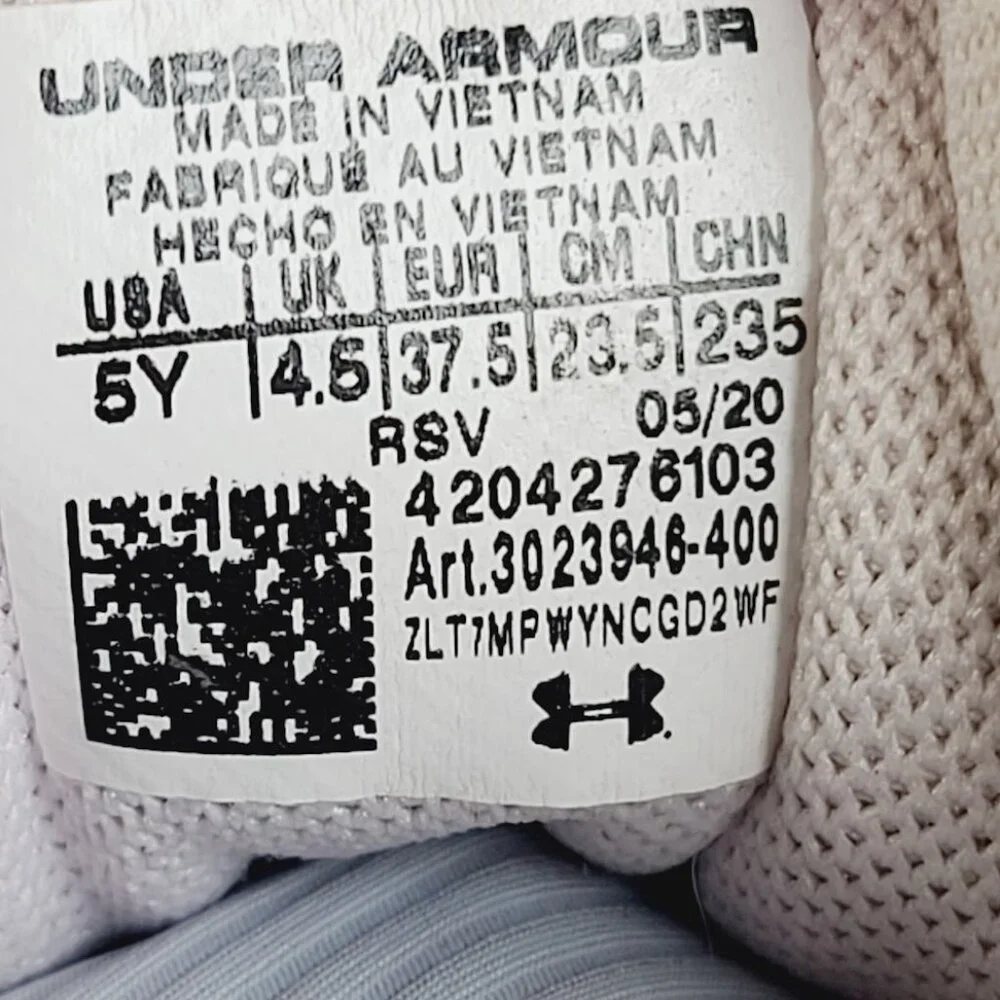 Under‎ Armour Youth Smalt Blue Crystal Lilac Assert 8 Frosty Running Shoes Sz 5Y